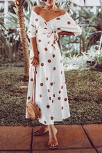 Load image into Gallery viewer, Dot V Neck Warp Maxi Dress

