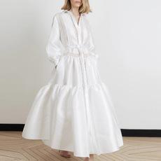 Elegant Solid Paneled Maxi Dress