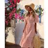 Casual Solid V-Neckline Midi X-line Dress