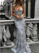 Load image into Gallery viewer, Charming Silver Sparkly Mermaid Popular Newest Prom Dresses
