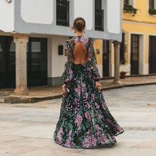 Load image into Gallery viewer, Sexy Backless Floral Print Dress
