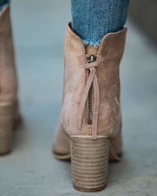 Load image into Gallery viewer, Curb Appeal Faux Suede Heeled Bootie - Taupe
