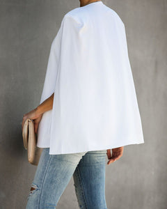 In The Works Pocketed Cape Jacket - Off White