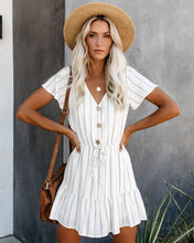 Load image into Gallery viewer, Kick The Dust Striped Ruffle Dress

