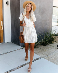 Kick The Dust Striped Ruffle Dress