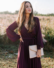 Load image into Gallery viewer, Long Sleeve Diana Maxi Dress - Wine - FINAL SALE
