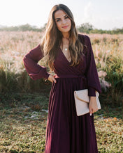 Load image into Gallery viewer, Long Sleeve Diana Maxi Dress - Wine - FINAL SALE
