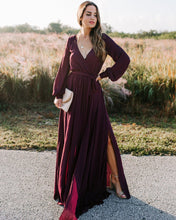 Load image into Gallery viewer, Long Sleeve Diana Maxi Dress - Wine - FINAL SALE
