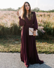 Load image into Gallery viewer, Long Sleeve Diana Maxi Dress - Wine - FINAL SALE
