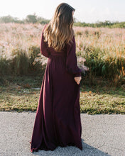 Load image into Gallery viewer, Long Sleeve Diana Maxi Dress - Wine - FINAL SALE
