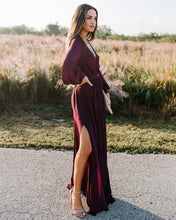 Load image into Gallery viewer, Long Sleeve Diana Maxi Dress - Wine - FINAL SALE
