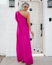 Load image into Gallery viewer, Blown Away One Shoulder Statement Maxi Dress - Fuchsia
