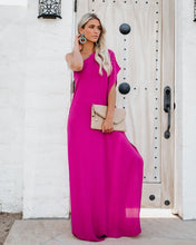 Load image into Gallery viewer, Blown Away One Shoulder Statement Maxi Dress - Fuchsia

