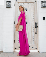 Load image into Gallery viewer, Blown Away One Shoulder Statement Maxi Dress - Fuchsia
