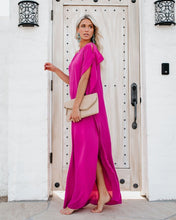 Load image into Gallery viewer, Blown Away One Shoulder Statement Maxi Dress - Fuchsia
