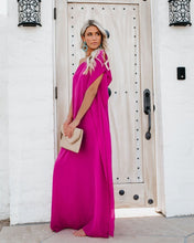 Load image into Gallery viewer, Blown Away One Shoulder Statement Maxi Dress - Fuchsia
