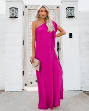 Load image into Gallery viewer, Blown Away One Shoulder Statement Maxi Dress - Fuchsia
