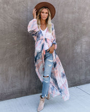 Load image into Gallery viewer, Quaint Clouds Tie Dye Duster Kimono - FINAL SALE
