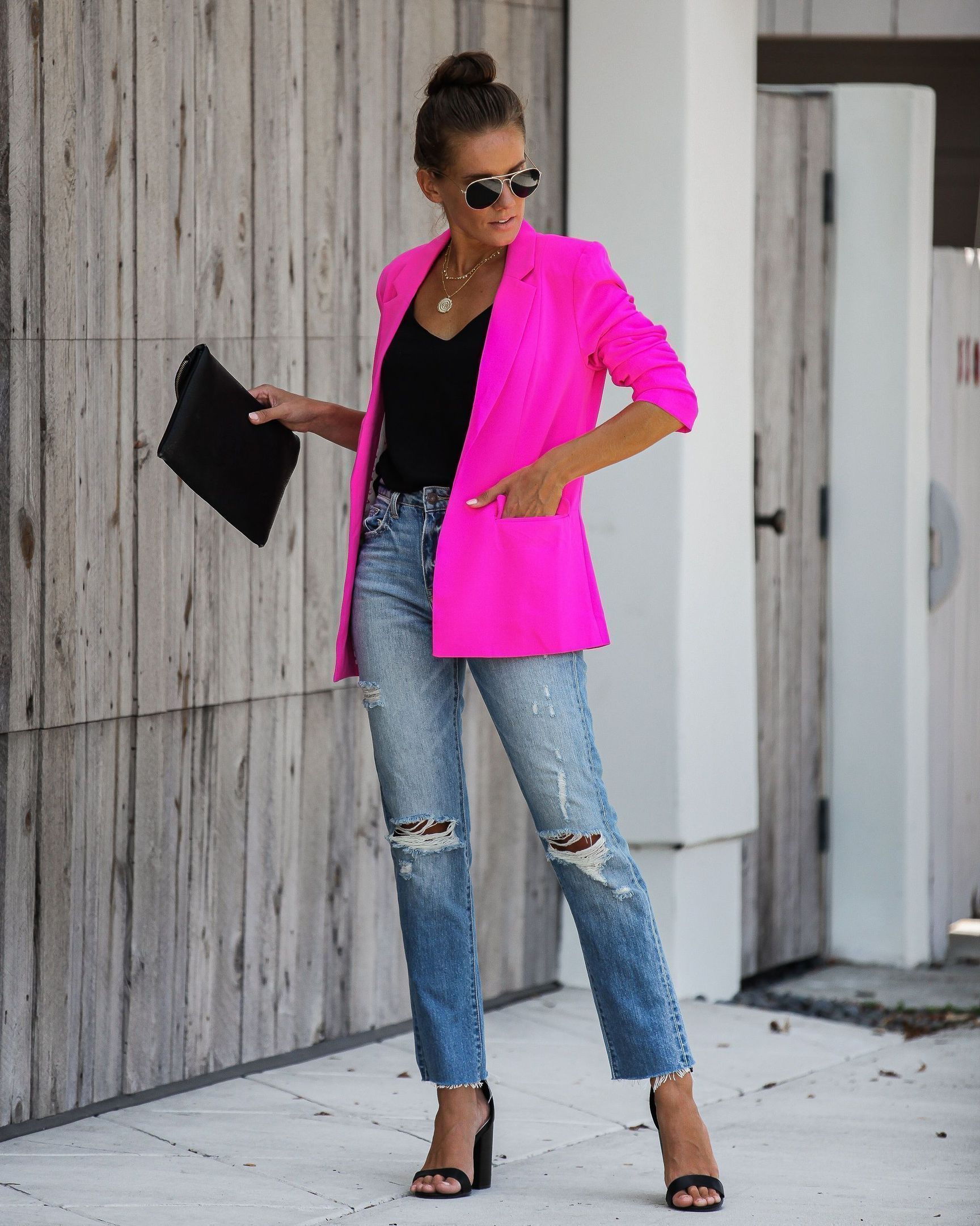 Blazer neon pink best sale