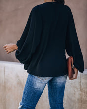 Load image into Gallery viewer, Bells Will Be Ringing Balloon Sleeve Blouse - Black
