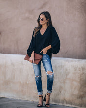 Load image into Gallery viewer, Bells Will Be Ringing Balloon Sleeve Blouse - Black
