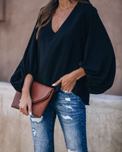 Load image into Gallery viewer, Bells Will Be Ringing Balloon Sleeve Blouse - Black
