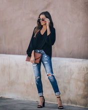 Load image into Gallery viewer, Bells Will Be Ringing Balloon Sleeve Blouse - Black
