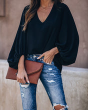 Load image into Gallery viewer, Bells Will Be Ringing Balloon Sleeve Blouse - Black
