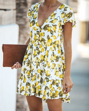 Load image into Gallery viewer, Lemonade Button Down Babydoll Dress
