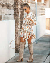 Load image into Gallery viewer, Vienne Floral Adjustable Balloon Sleeve Dress
