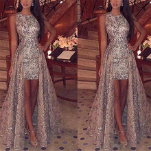 Load image into Gallery viewer, Sexy Round Neck Sleeveless Sequin Party Evening Dress
