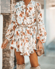 Load image into Gallery viewer, Vienne Floral Adjustable Balloon Sleeve Dress
