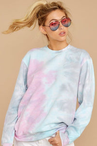 Blur The Lines Blue And Pink Tie Dye Sweatshirt