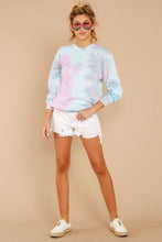Load image into Gallery viewer, Blur The Lines Blue And Pink Tie Dye Sweatshirt
