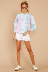 Blur The Lines Blue And Pink Tie Dye Sweatshirt