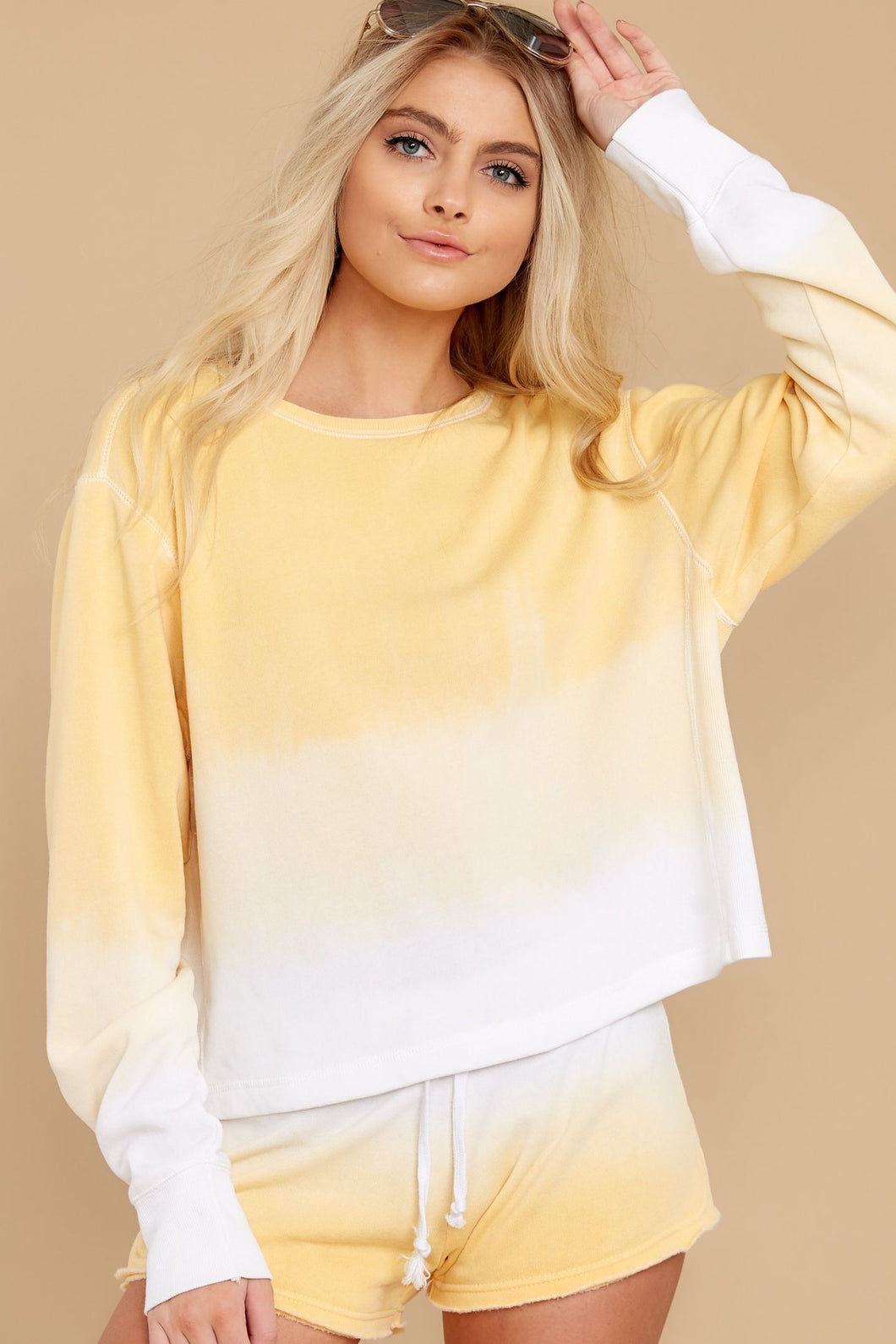 Let’s Unwind Sunflower Yellow Ombre Sweatshirt