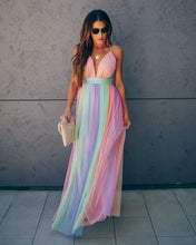 Load image into Gallery viewer, Wonderland Rainbow Striped Maxi Dress
