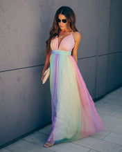 Load image into Gallery viewer, Wonderland Rainbow Striped Maxi Dress
