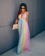 Load image into Gallery viewer, Wonderland Rainbow Striped Maxi Dress
