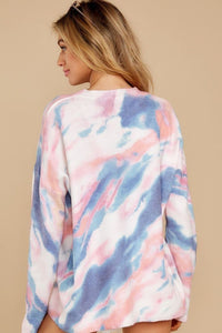 Totally Chill Blue Multi Tie Dye Sweatshirt