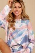 Totally Chill Blue Multi Tie Dye Sweatshirt