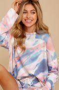 Totally Chill Blue Multi Tie Dye Sweatshirt