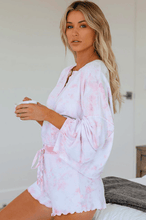 Load image into Gallery viewer, Womens Long Sleeve of 2 Piece Short Pajamas Set Nightwear Sleepwear Loungewear-Pink
