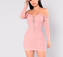 Load image into Gallery viewer, Milkmaid Long Sleeve Bodycon Mini Dress
