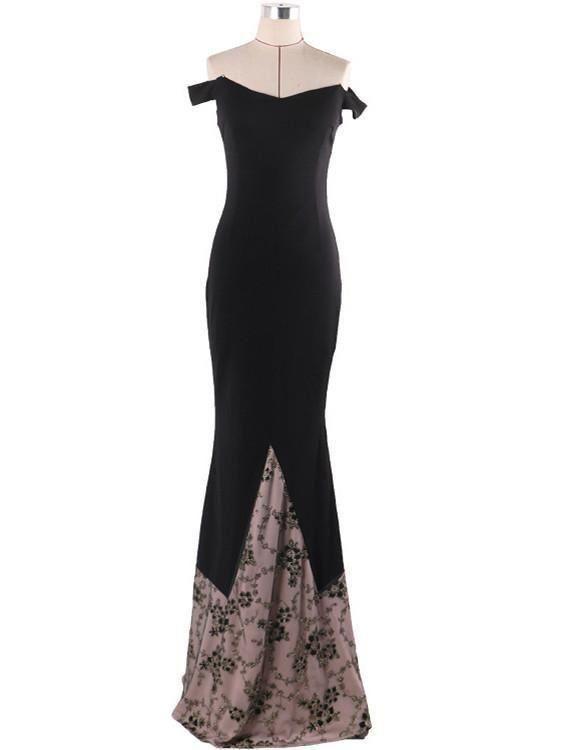 Off Shoulder Hot Drilling Cocktail Dress