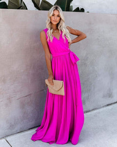 Diana Sleeveless Maxi Dress - Fuchsia