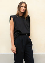 Load image into Gallery viewer, Eva Padded Shoulder Muscle T-Shirt in Black

