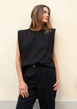 Load image into Gallery viewer, Eva Padded Shoulder Muscle T-Shirt in Black
