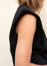 Load image into Gallery viewer, Eva Padded Shoulder Muscle T-Shirt in Black
