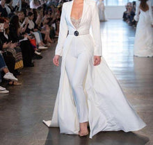 Load image into Gallery viewer, Long Sleeve V Neck Long Overalls Classy Formal Elegant Runway Jumpsuit Outfits
